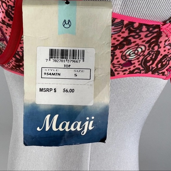 Maaji reversible Bikini Top chimeric wayfarer 2014 ruffle NWT Size Small - Picture 8 of 11